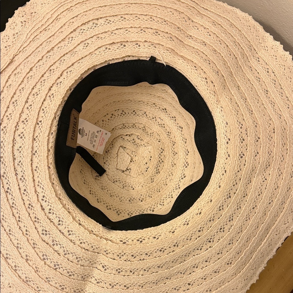 Furtalk Lace Sun Hat in Cream - Picture 4 of 6